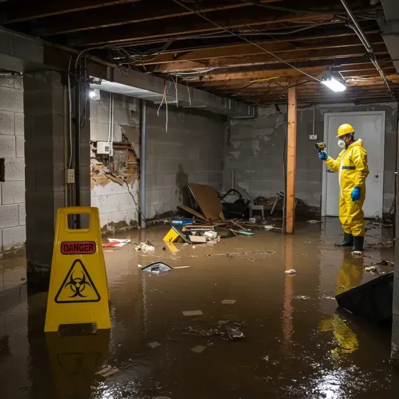 Flooded Basement Electrical Hazard in City of Martinsville, VA Property